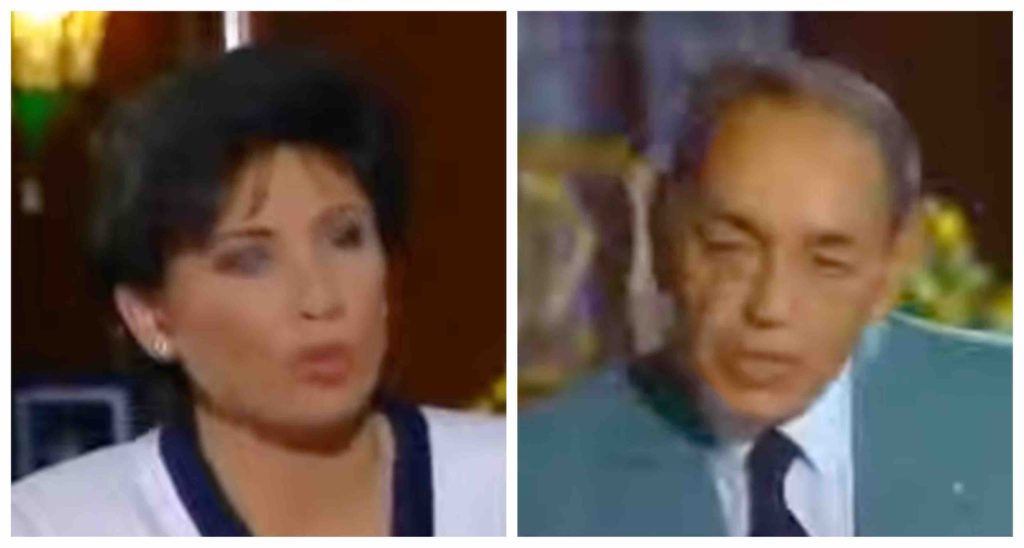 Roi Hassan II avec la journaliste Anne Sinclair