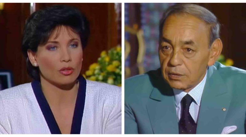 Roi Hassan II avec la journaliste Anne Sinclair