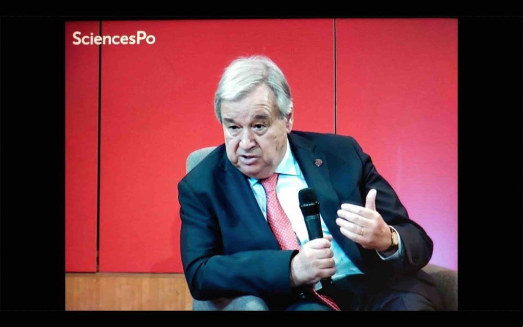 chef ONU Antonio Guterres SciencesPo