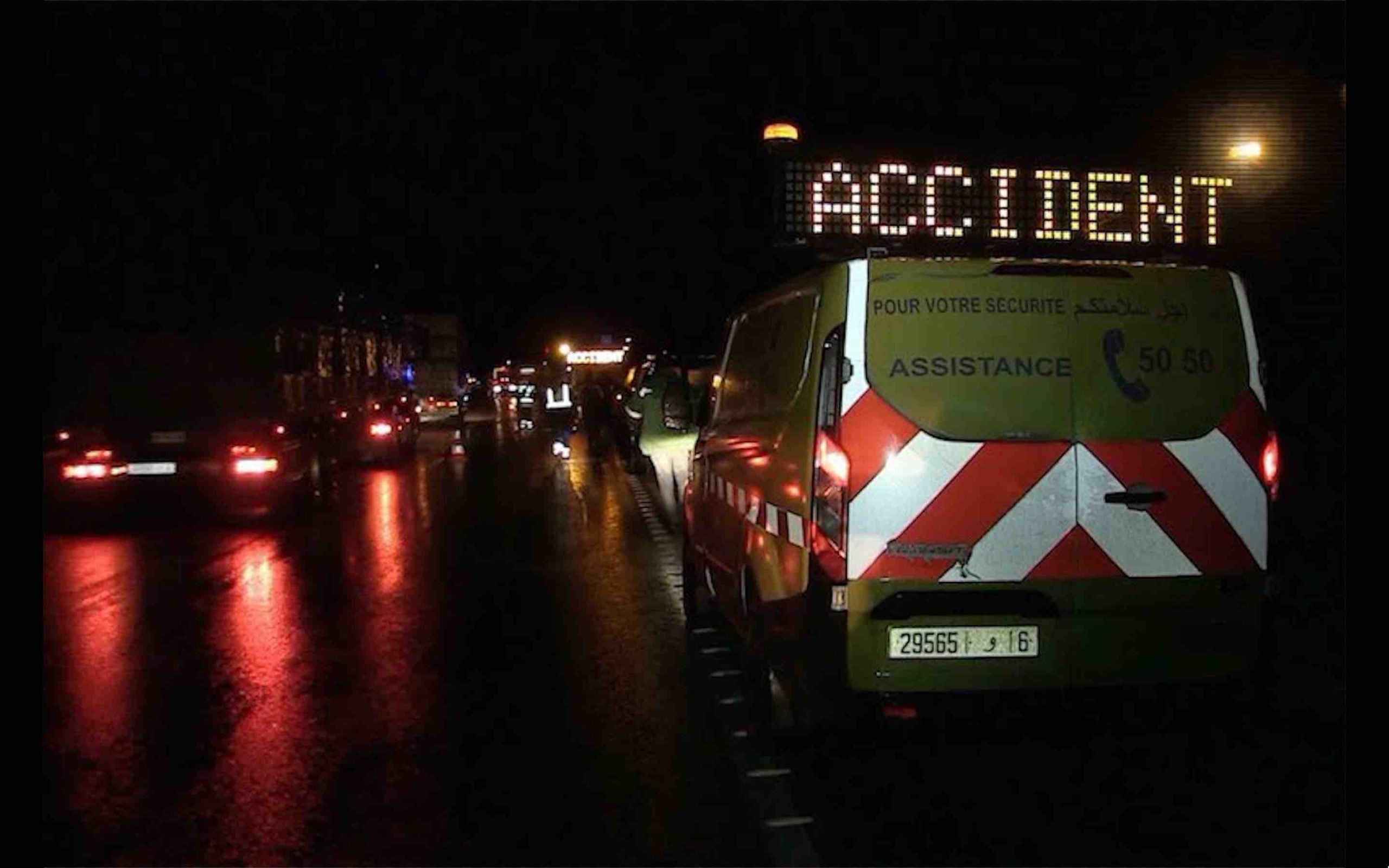 accident de la route nuit Maroc