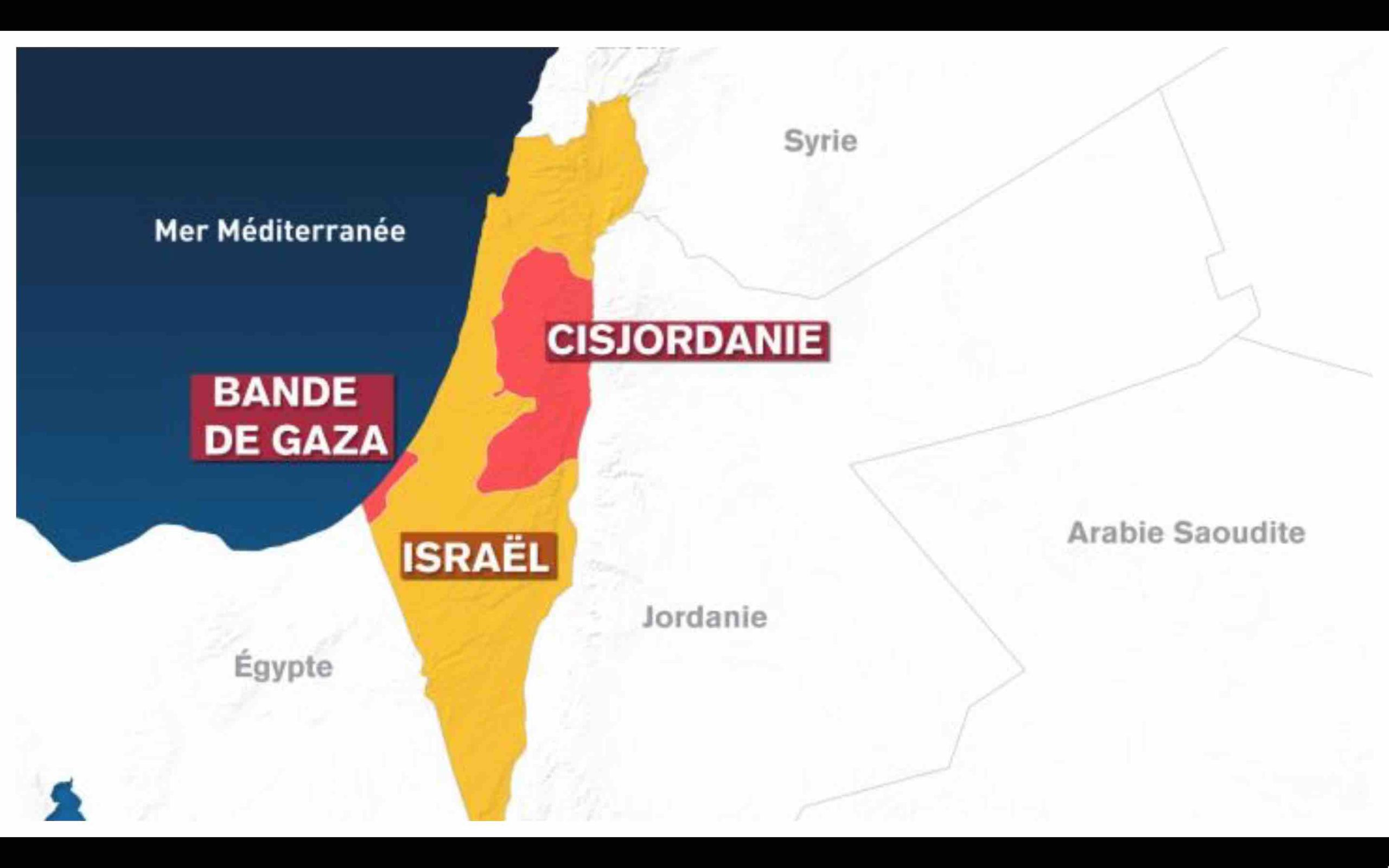 Bande de Gaza Cisjordanie Israël Maroc carte Map Morocco