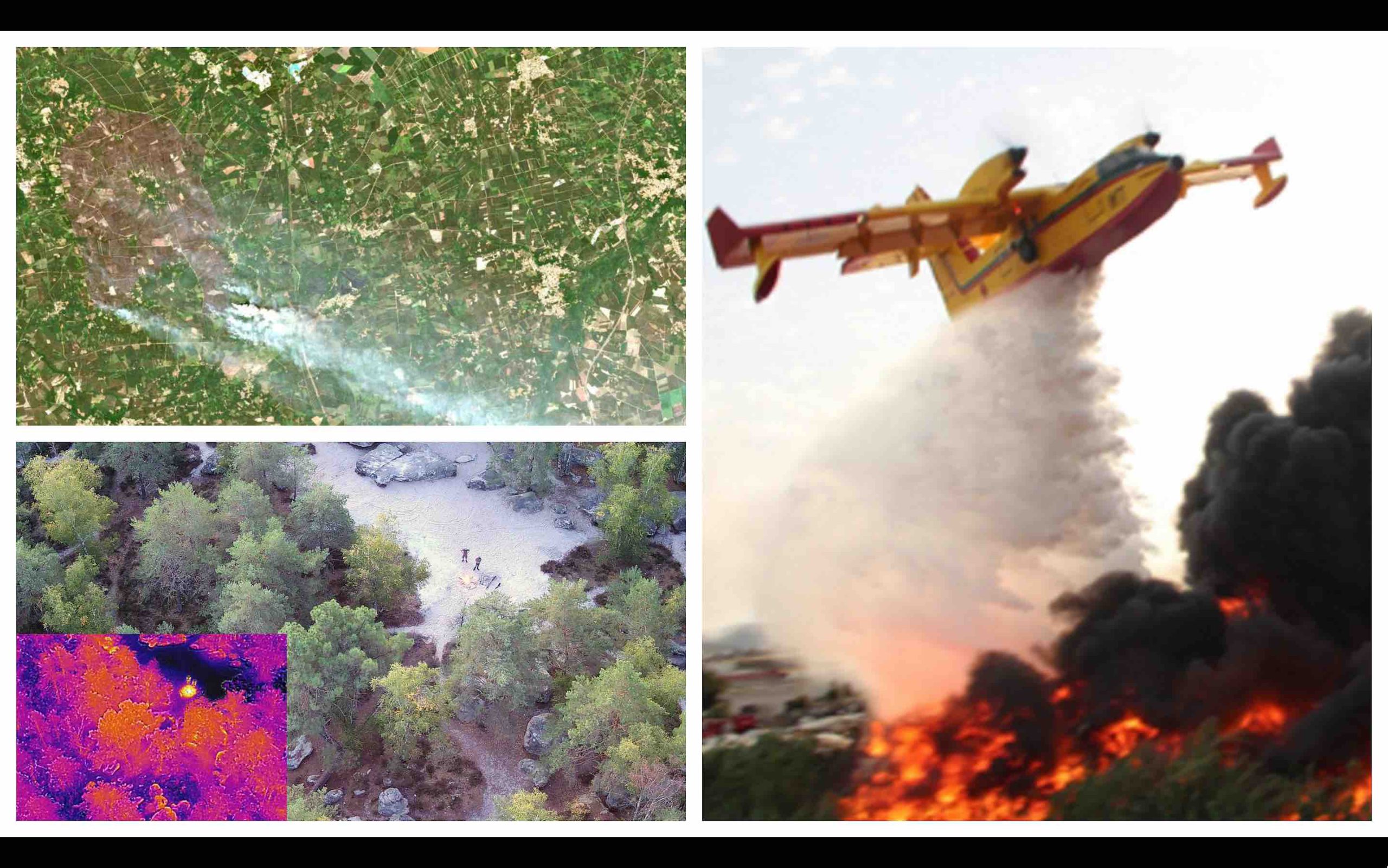 Maroc lutte incendie Canadair drone infrarouge satellite