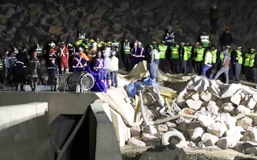 explosion chantier du barrage Mokhtar Soussi.