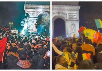 supporters sénégalais marocains Maroc Sénégal Paris Champs-Élysées