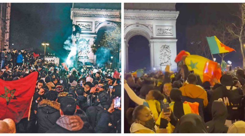 supporters sénégalais marocains Maroc Sénégal Paris Champs-Élysées
